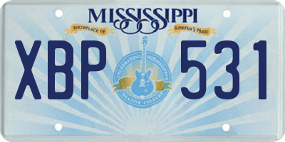 MS license plate XBP531