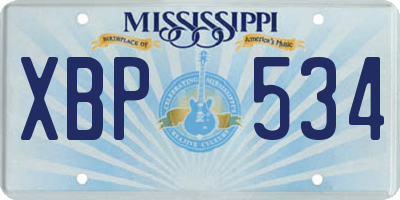 MS license plate XBP534