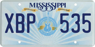 MS license plate XBP535