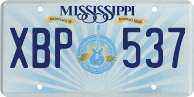 MS license plate XBP537