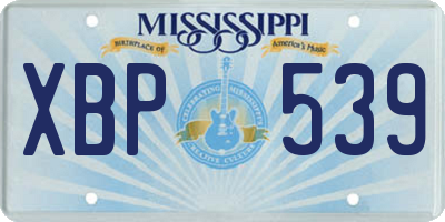 MS license plate XBP539