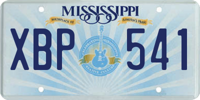 MS license plate XBP541