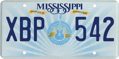 MS license plate XBP542