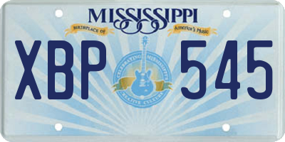 MS license plate XBP545