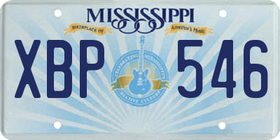MS license plate XBP546