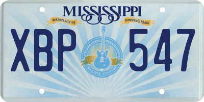 MS license plate XBP547