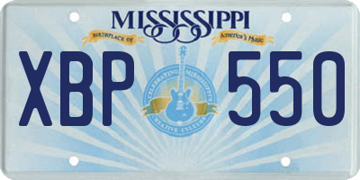 MS license plate XBP550