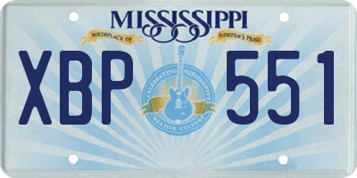 MS license plate XBP551