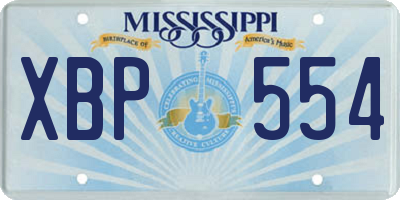 MS license plate XBP554