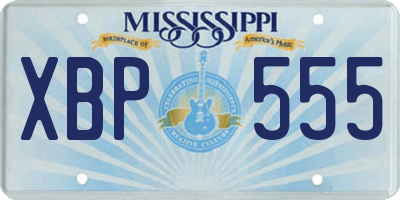 MS license plate XBP555