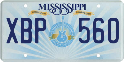 MS license plate XBP560