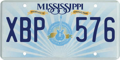 MS license plate XBP576