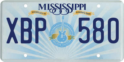 MS license plate XBP580