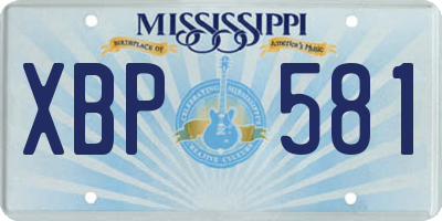 MS license plate XBP581