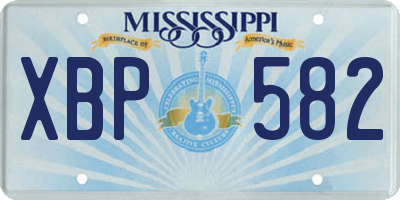 MS license plate XBP582
