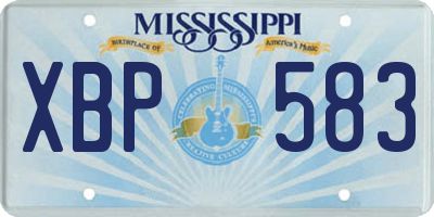MS license plate XBP583