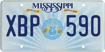 MS license plate XBP590