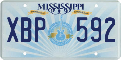 MS license plate XBP592