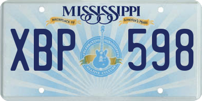 MS license plate XBP598