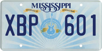 MS license plate XBP601