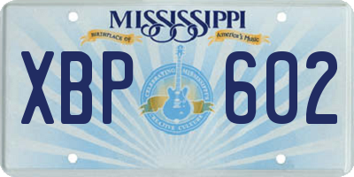 MS license plate XBP602