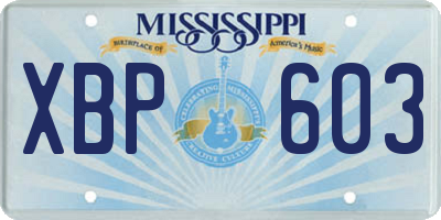 MS license plate XBP603