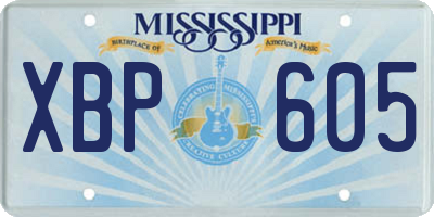 MS license plate XBP605
