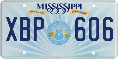 MS license plate XBP606