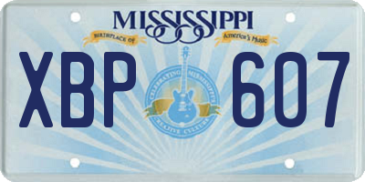 MS license plate XBP607