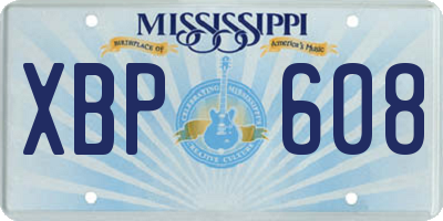MS license plate XBP608