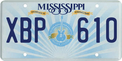 MS license plate XBP610