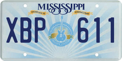 MS license plate XBP611