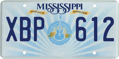 MS license plate XBP612