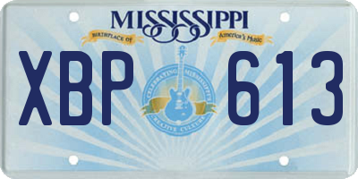 MS license plate XBP613