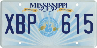 MS license plate XBP615