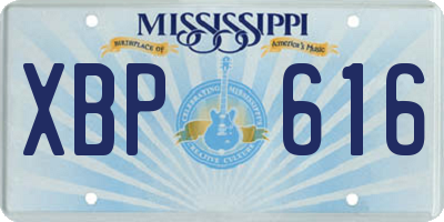 MS license plate XBP616