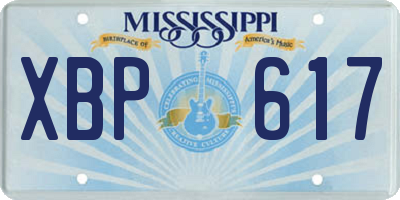 MS license plate XBP617