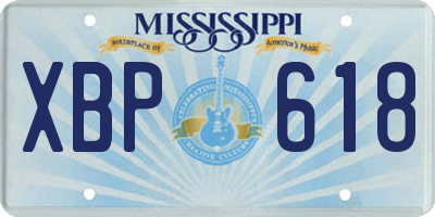 MS license plate XBP618