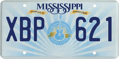 MS license plate XBP621
