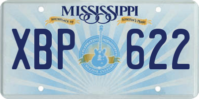 MS license plate XBP622