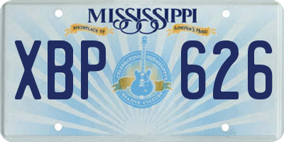MS license plate XBP626