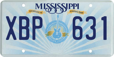 MS license plate XBP631