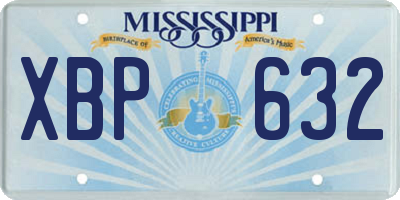 MS license plate XBP632