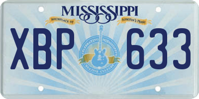 MS license plate XBP633