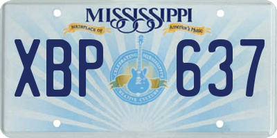 MS license plate XBP637