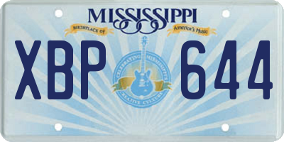 MS license plate XBP644