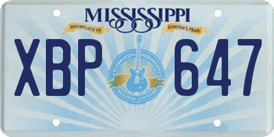 MS license plate XBP647