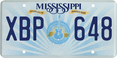 MS license plate XBP648