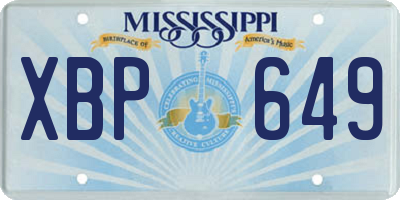 MS license plate XBP649