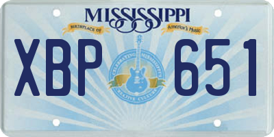 MS license plate XBP651